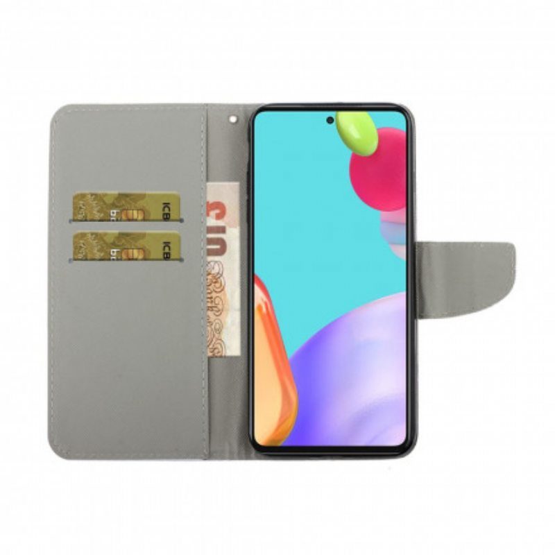 Flip Case Samsung Galaxy A52 4G / A52 5G / A52s 5G Suojaketju Kuori Elä Se Lanyardissa