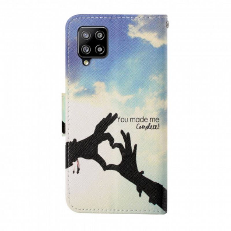 Flip Case Samsung Galaxy M12 / A12 Mukana Kaulanauha