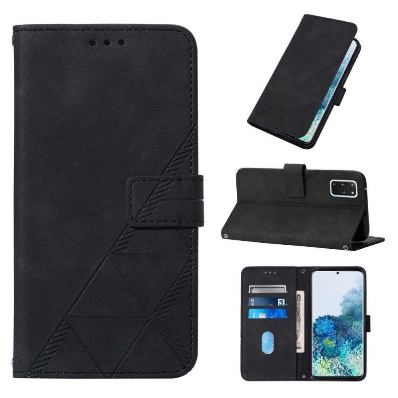 Flip Case Samsung Galaxy S20 Plus / S20 Plus 5G Pyramid-nahkaefekti