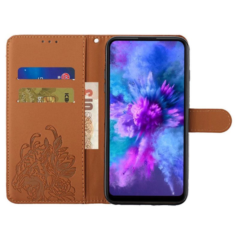 Flip Case Samsung Galaxy S20 Plus / S20 Plus 5G Suojaketju Kuori Barokki Ranneke Tiger