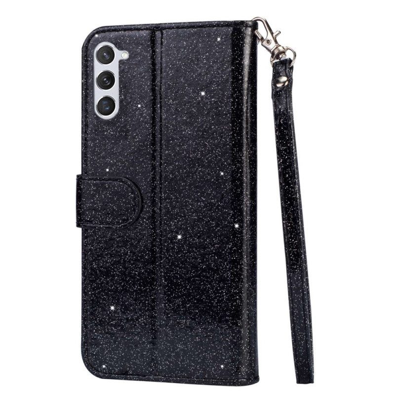 Flip Case Samsung Galaxy S23 5G Glitter Kolikkopussi