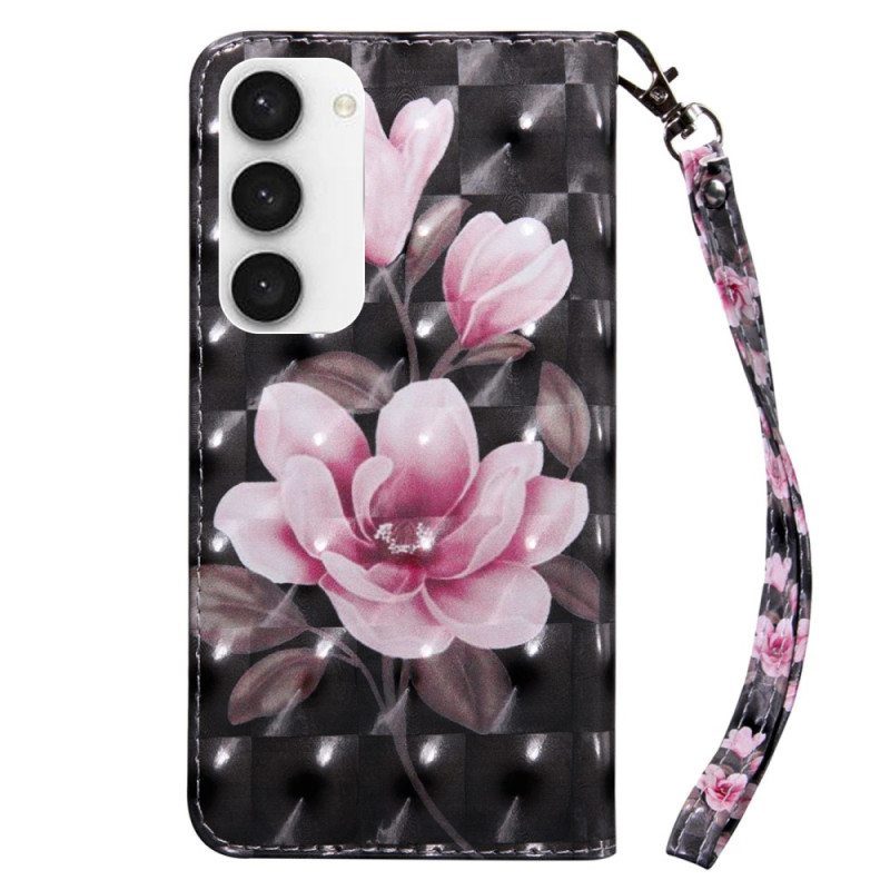 Flip Case Samsung Galaxy S23 5G Suojaketju Kuori Strappy Kukka