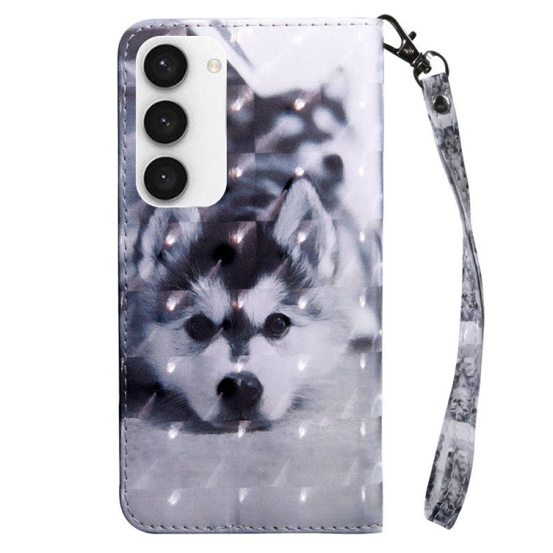 Flip Case Samsung Galaxy S23 5G Suojaketju Kuori Thong Husky