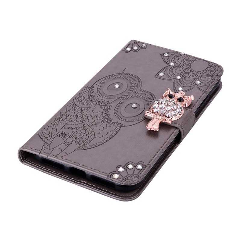 Flip Case Samsung Galaxy S23 Ultra 5G Pöllö Mandala Ja Charm