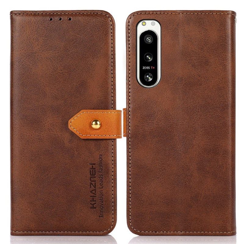 Flip Case Sony Xperia 5 IV Kultainen Lukko Khazneh