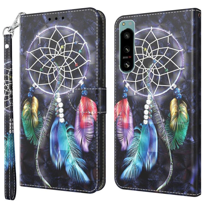 Flip Case Sony Xperia 5 IV Suojaketju Kuori Hihna Dream Catcher