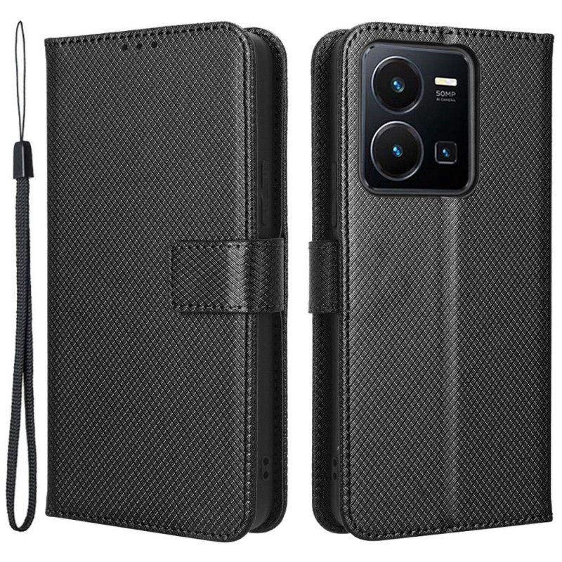 Flip Case Vivo Y22s Suojaketju Kuori Strappy-tyyli