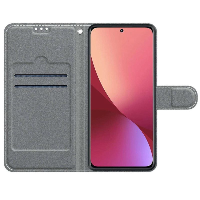 Flip Case Xiaomi 12 / 12X Marmori Kaulanauhalla