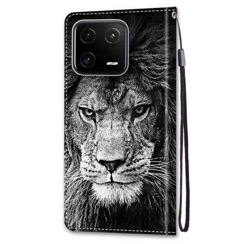 Flip Case Xiaomi 13 Pro Suojaketju Kuori Lanyard Lion