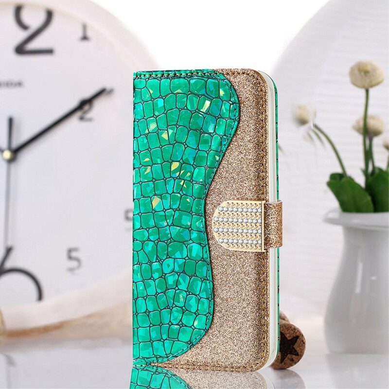 Flip Case Xiaomi Redmi Note 10 / 10S Croco Diamonds