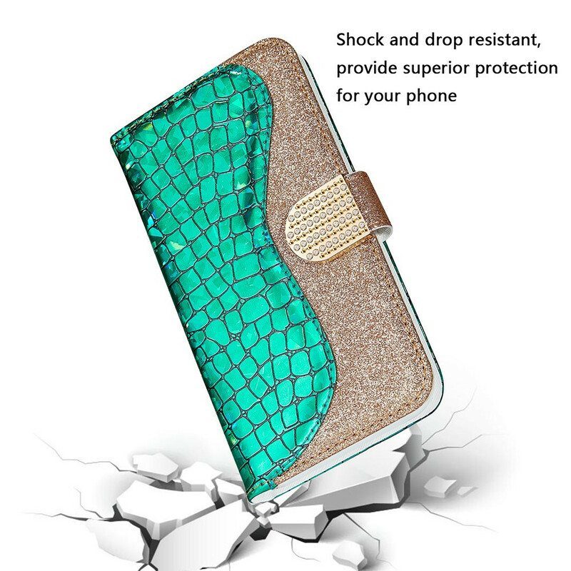 Flip Case Xiaomi Redmi Note 10 / 10S Croco Diamonds