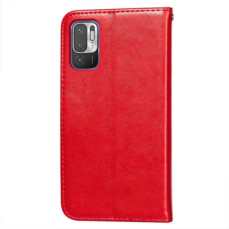 Flip Case Xiaomi Redmi Note 10 5G Nahkainen Muotoilu Hihnalla