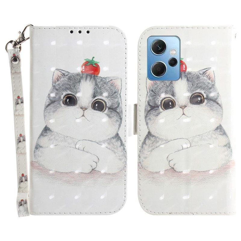 Flip Case Xiaomi Redmi Note 12 4G Suojaketju Kuori Alkuperäinen Thong Cat