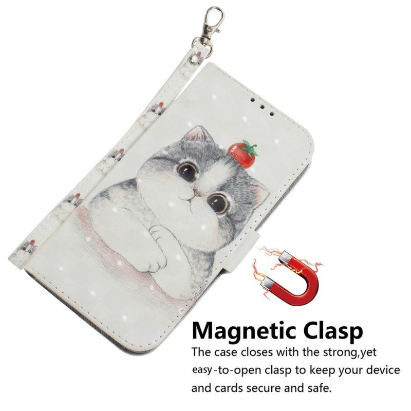 Flip Case Xiaomi Redmi Note 12 4G Suojaketju Kuori Alkuperäinen Thong Cat