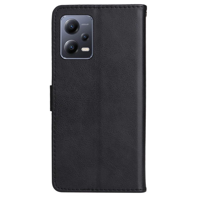 Flip Case Xiaomi Redmi Note 12 5G Suojaketju Kuori Tavallinen Hihnalla