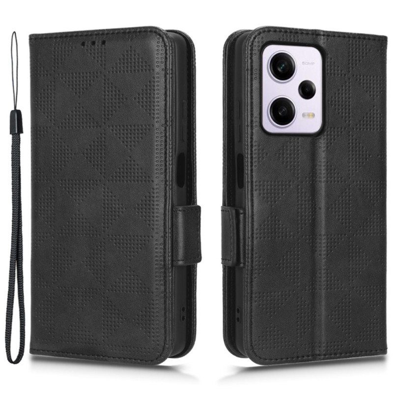 Flip Case Xiaomi Redmi Note 12 Pro Plus Kolmiot Kaulanauhalla