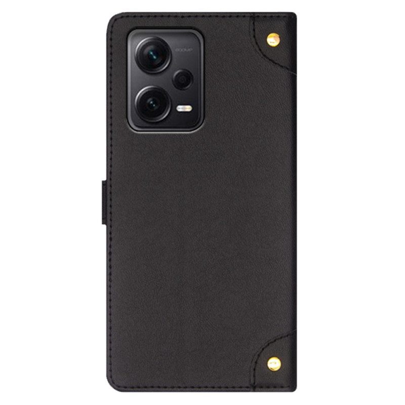 Flip Case Xiaomi Redmi Note 12 Pro Plus Niitit Ja Hihna Idewei