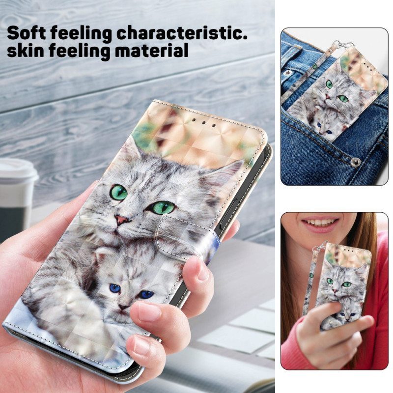 Kotelot Google Pixel 7A Suojaketju Kuori Strappy Cat -perhe