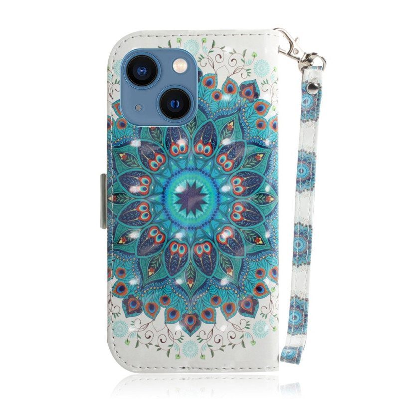 Kotelot iPhone 14 Plus Suojaketju Kuori Strappy Mandala