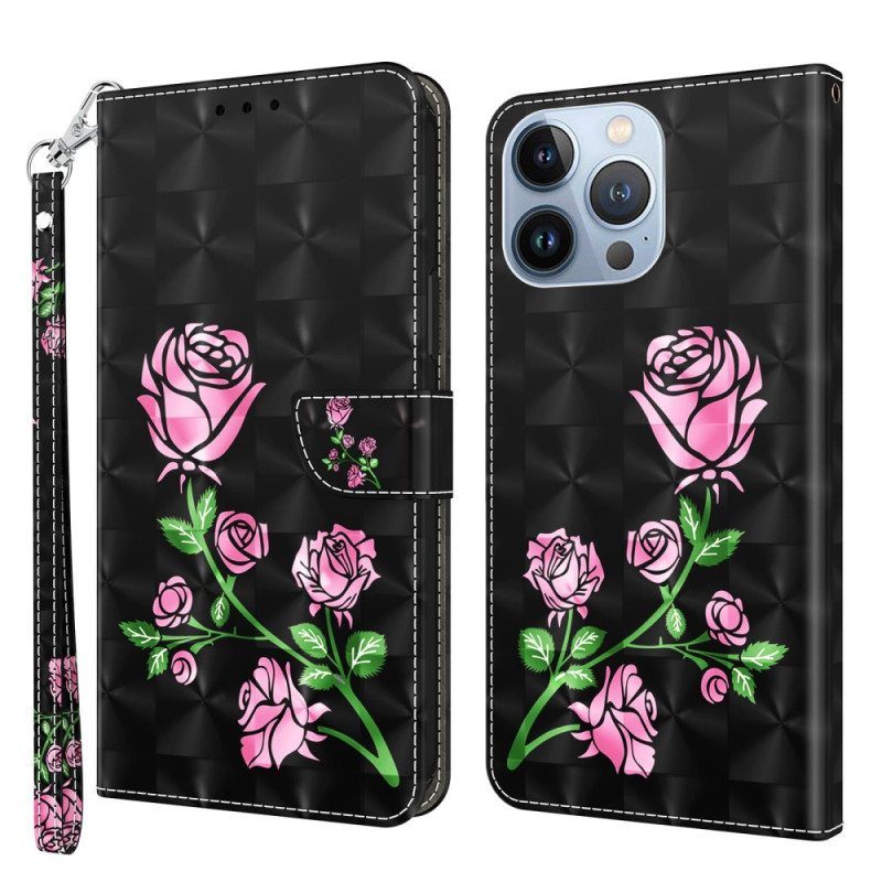 Kotelot iPhone 14 Pro Suojaketju Kuori Strap Roses