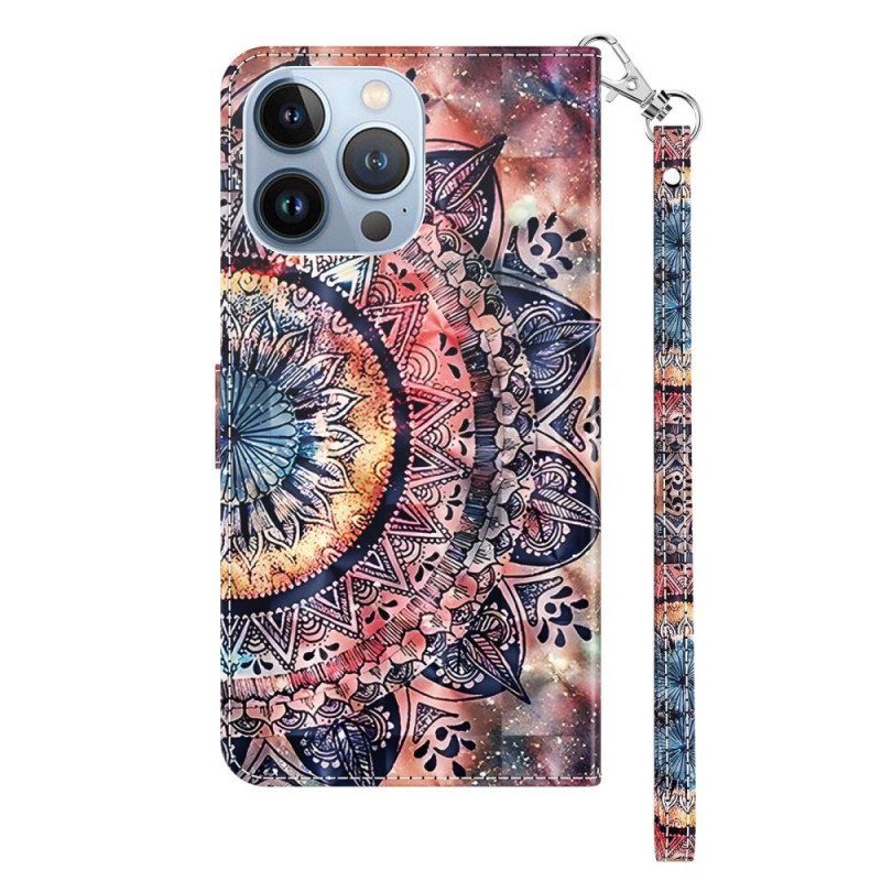 Kotelot iPhone 14 Suojaketju Kuori Pro Värikäs Strappy Mandala