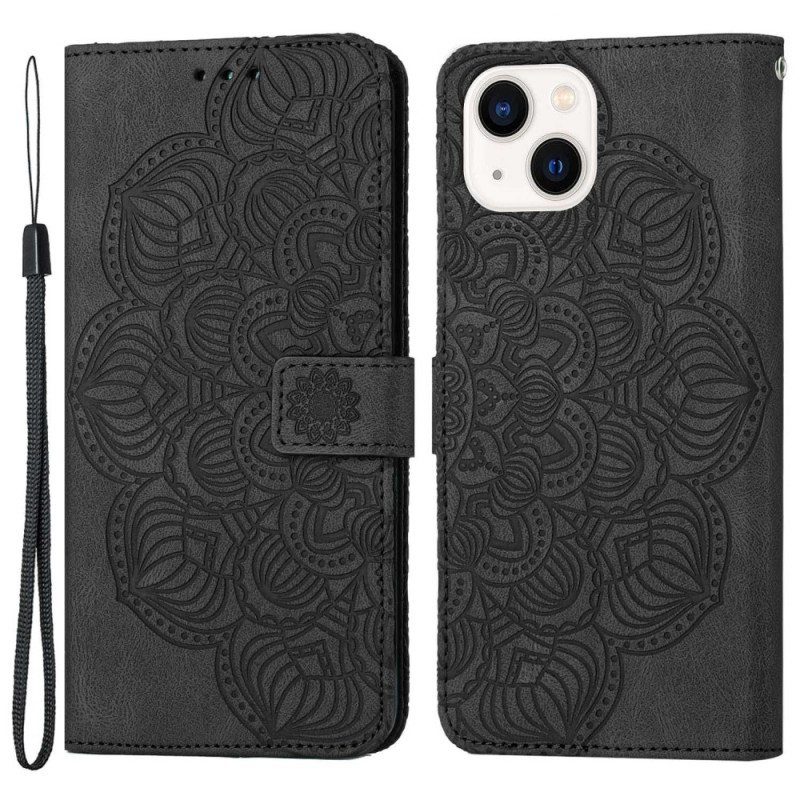 Kotelot iPhone 14 Suojaketju Kuori Strappy Mandala