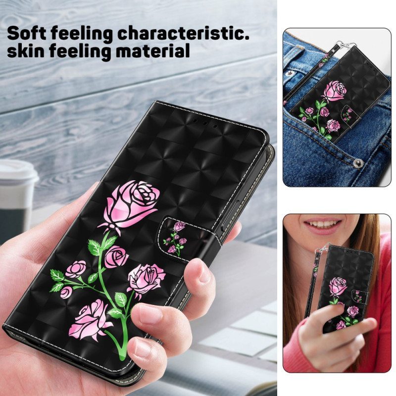 Kotelot iPhone 15 Pro Suojaketju Kuori Strap Roses