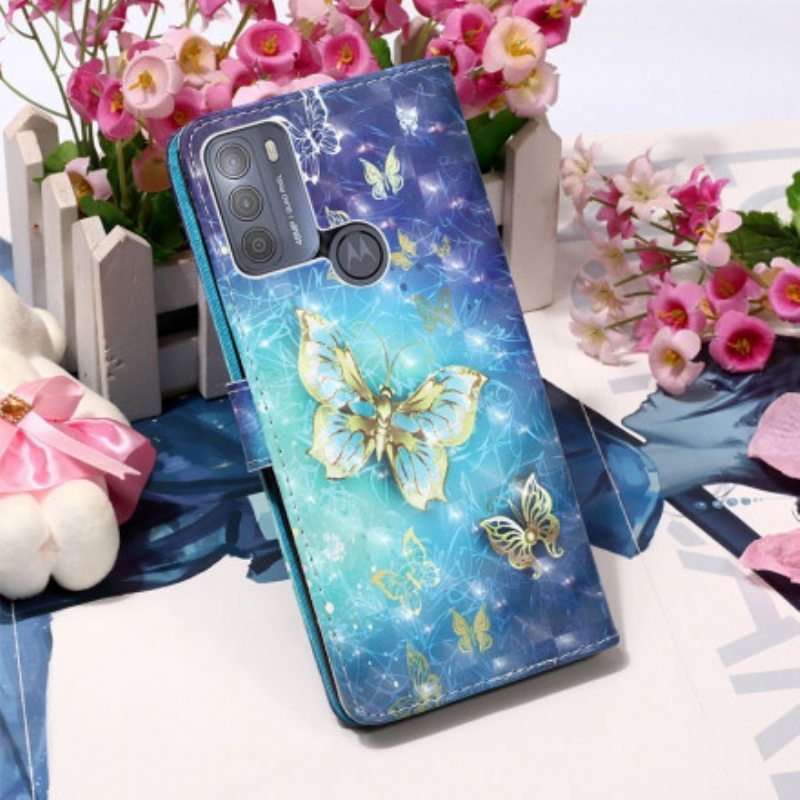 Kotelot Moto G50 Golden Butterflies Kaulanauha