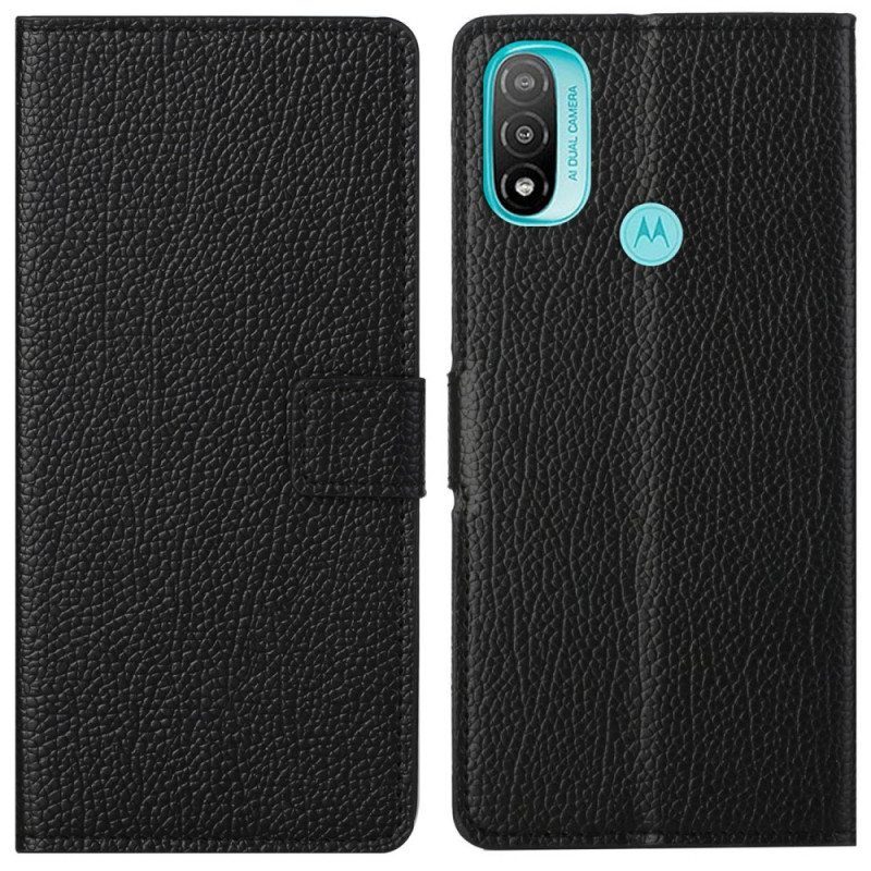 Kotelot Moto G71 5G Litchi Grain -nahkaefekti