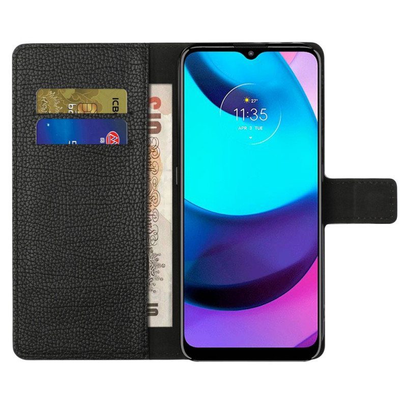 Kotelot Moto G71 5G Litchi Grain -nahkaefekti