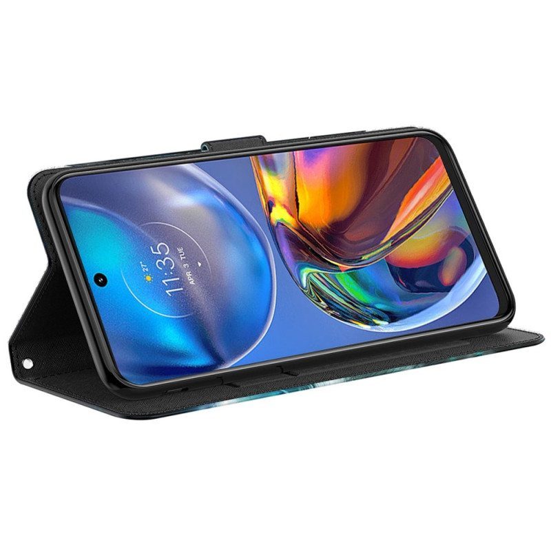 Kotelot Moto G73 5G Suojaketju Kuori Strappy Abstraktio