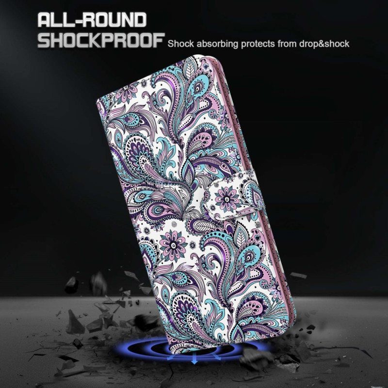 Kotelot Moto G73 5G Suojaketju Kuori Strappy Paisley -kuvio