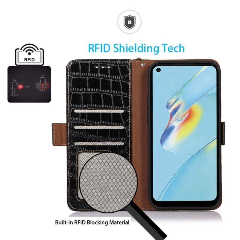 Kotelot Oppo Reno 8 Pro Crocodile Style Rfid