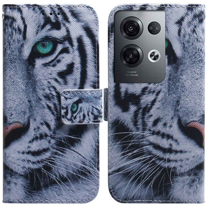 Kotelot Oppo Reno 8 Pro Suojaketju Kuori Strappy White Tiger