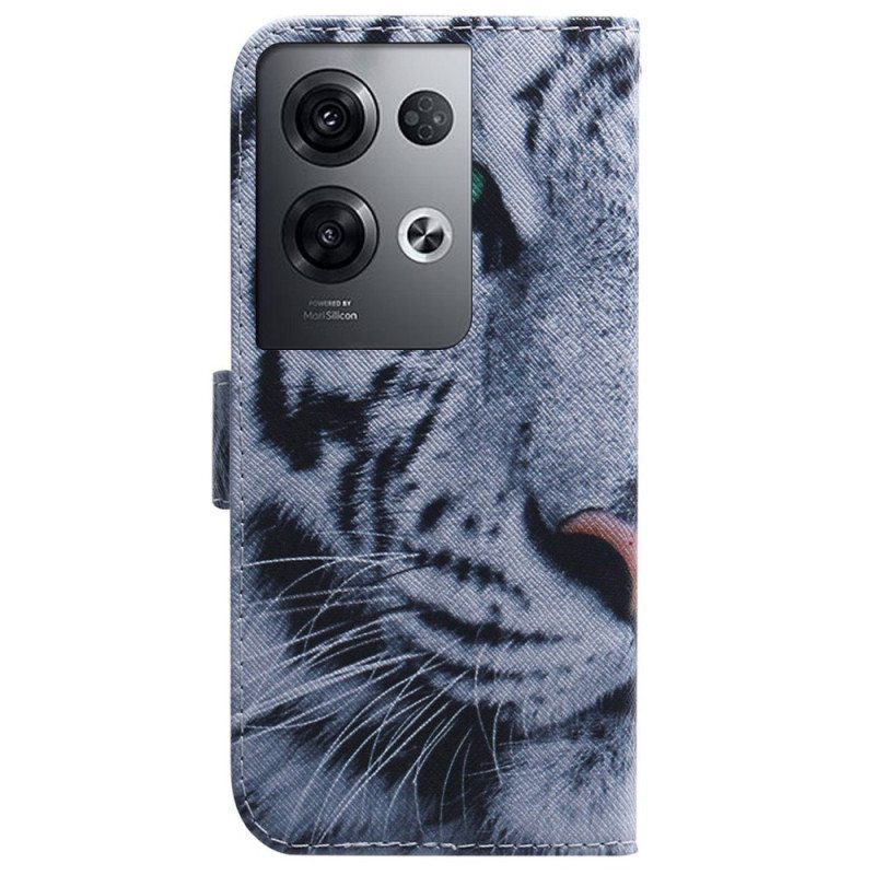 Kotelot Oppo Reno 8 Pro Suojaketju Kuori Strappy White Tiger