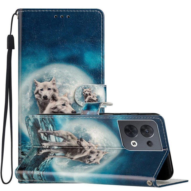 Kotelot Oppo Reno 8 Suojaketju Kuori Lanyard Wolf