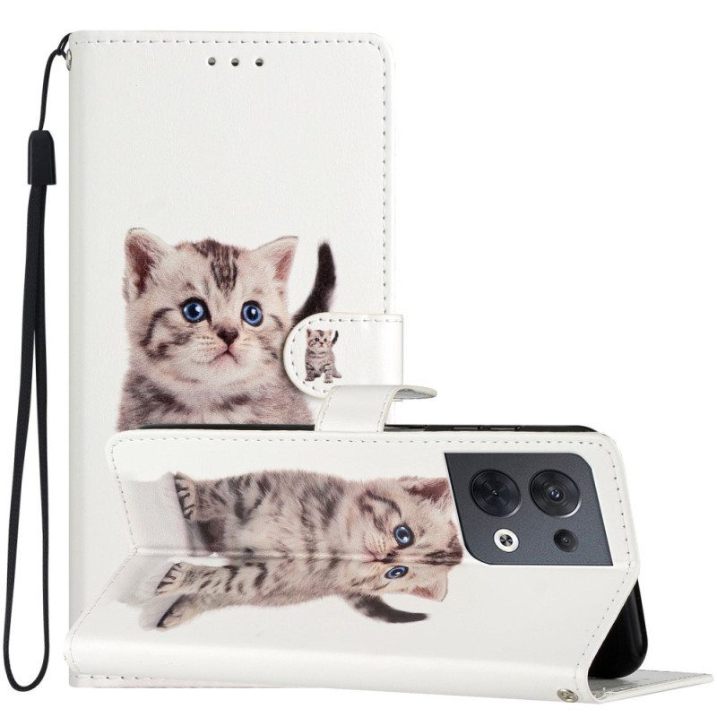 Kotelot Oppo Reno 8 Suojaketju Kuori Strappy Kitten