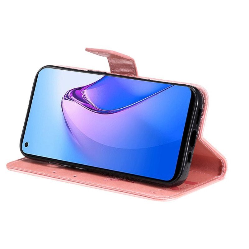 Kotelot Oppo Reno 8 Suojaketju Kuori Tree Ja Strappy Cat