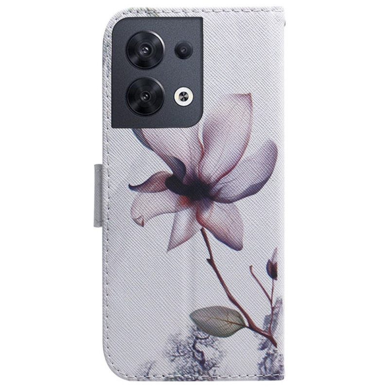 Kotelot Oppo Reno 8 Suojaketju Kuori Vintage Strappy Flower