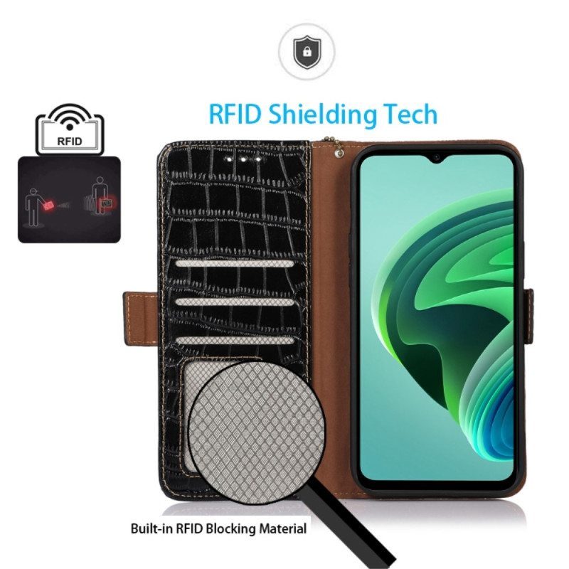 Kotelot Poco X5 Pro 5G Crocodile Style Rfid