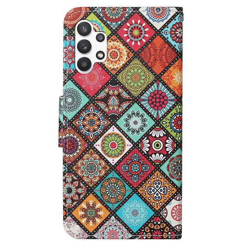 Kotelot Samsung Galaxy A13 Patchwork Kaulanauhalla