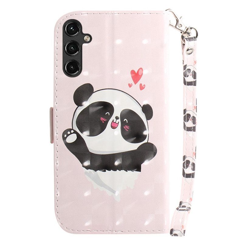 Kotelot Samsung Galaxy A14 / A14 5G Suojaketju Kuori Panda Love With Lanyard