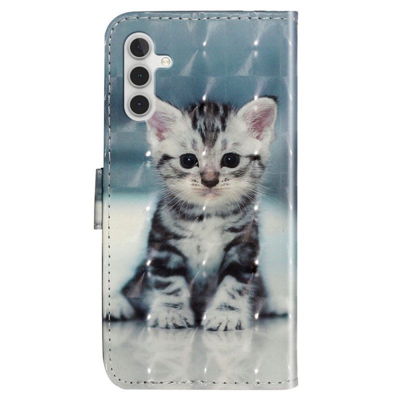 Kotelot Samsung Galaxy A14 / A14 5G Suojaketju Kuori Strappy Kitten