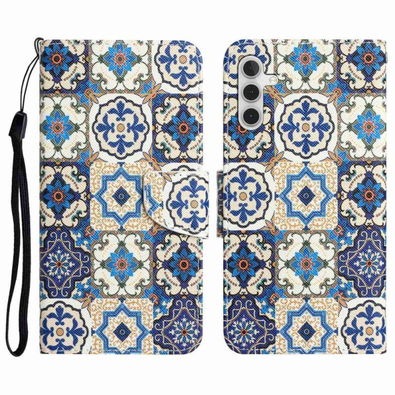 Kotelot Samsung Galaxy A14 / A14 5G Suojaketju Kuori Strappy Patchwork