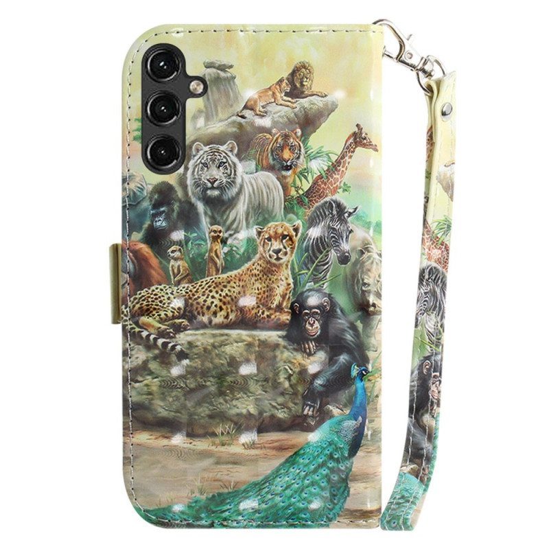 Kotelot Samsung Galaxy A14 / A14 5G Suojaketju Kuori Thong Safari Animals