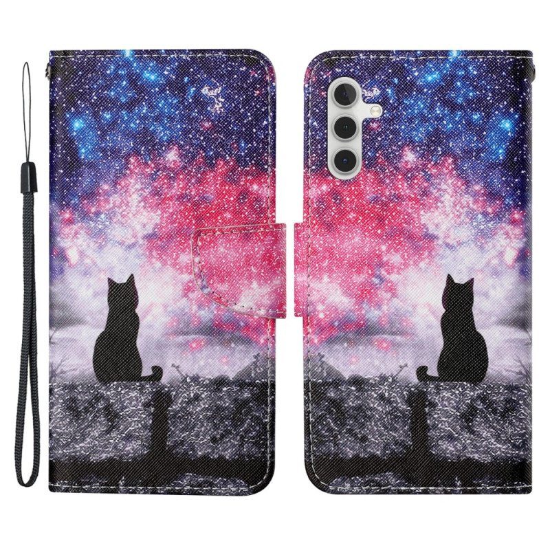 Kotelot Samsung Galaxy A54 5G Suojaketju Kuori Starry Thong Cat