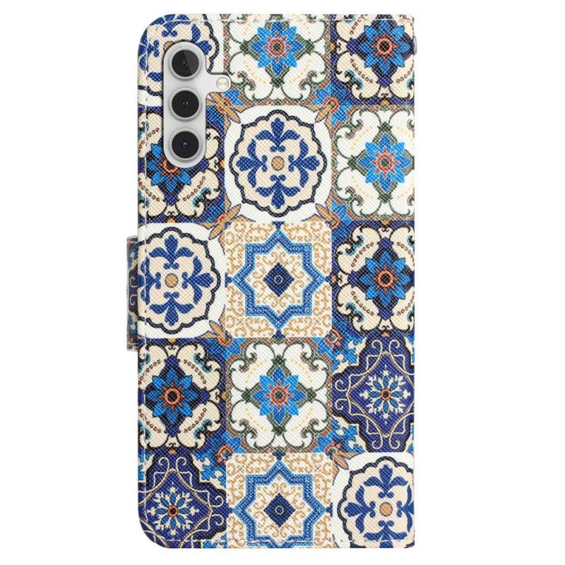 Kotelot Samsung Galaxy A54 5G Suojaketju Kuori Strappy Patchwork