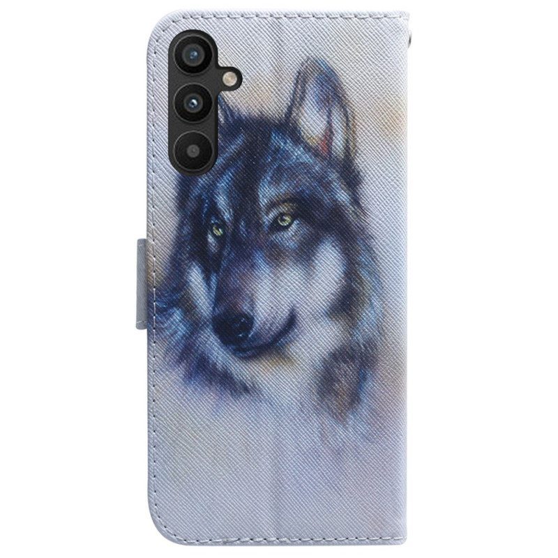 Kotelot Samsung Galaxy A54 5G Suojaketju Kuori Strappy Watercolour Wolf