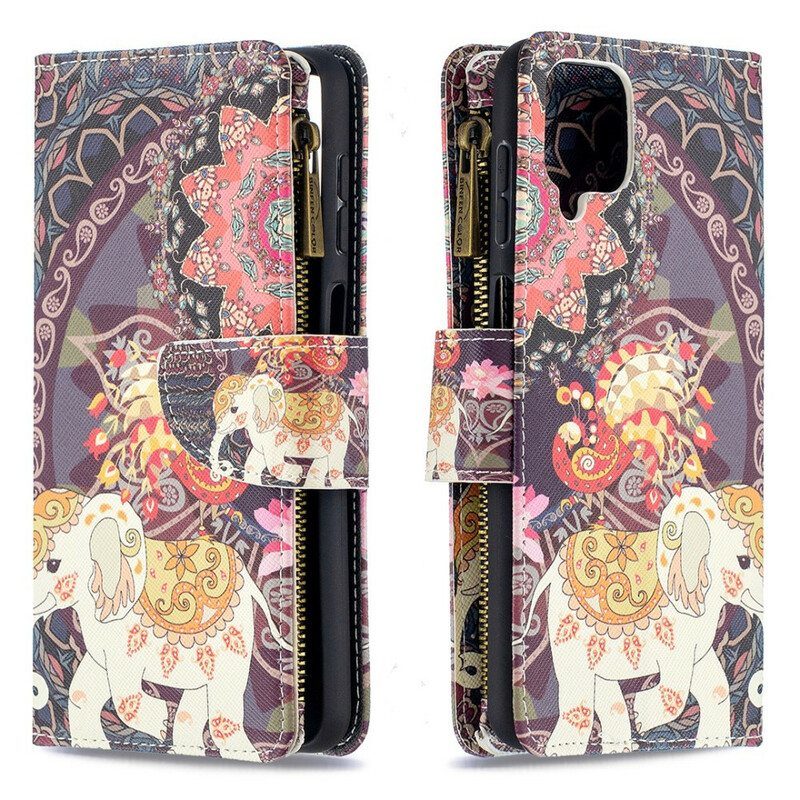 Kotelot Samsung Galaxy M12 / A12 Elephant Vetoketjullinen Tasku