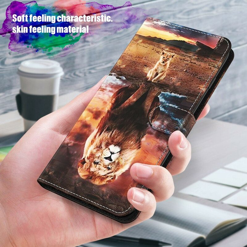 Kotelot Samsung Galaxy M12 / A12 Light Spot Lion Kaulanauhalla